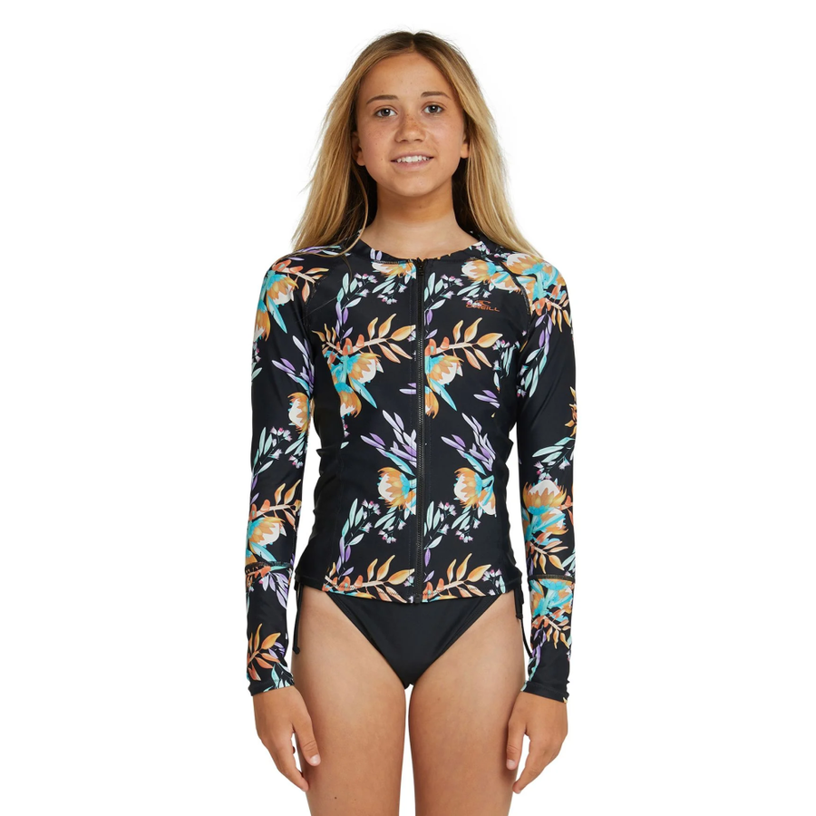 ONEILL YTH BAHIA FZ LS RASH VEST