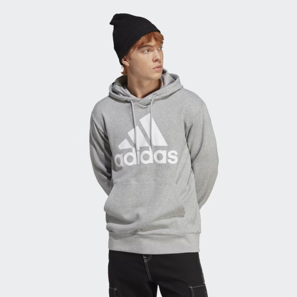 ADIDAS MENS BIG LOGO FRENCH TERRY HOOD