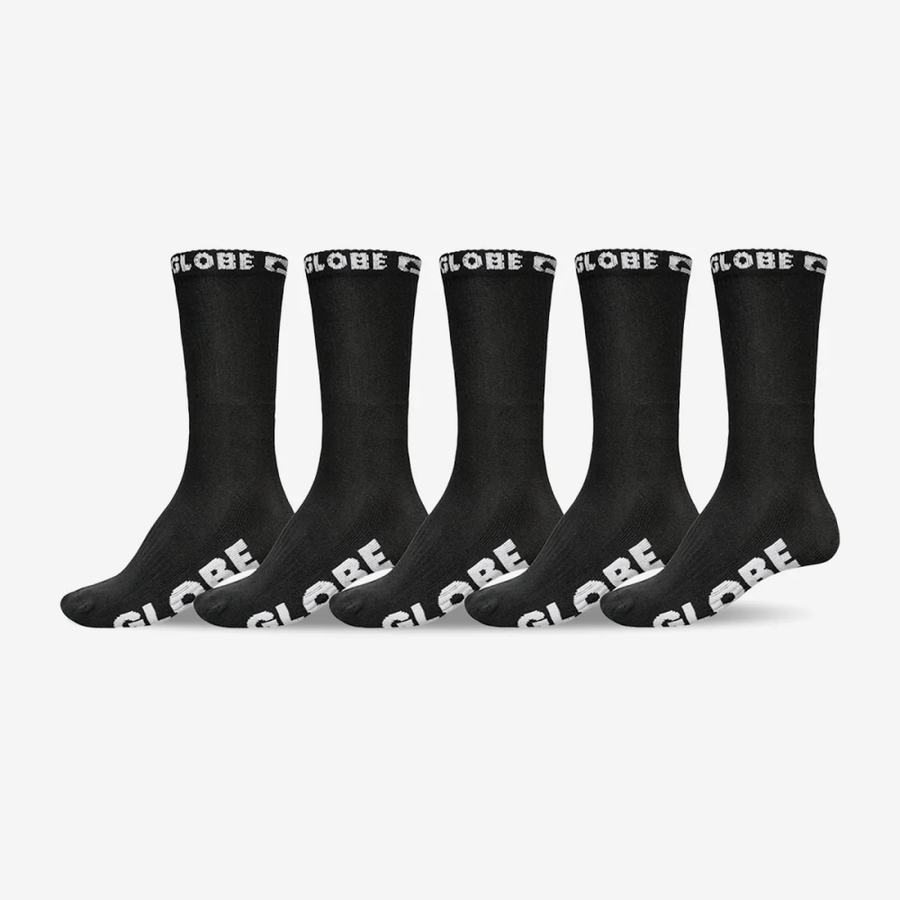 GLOBE MENS BLACKOUT CREW SOCKS 5PK