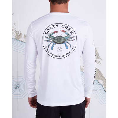 SALTY CREW MENS BLUE CRABBER L/S SUNSHIRT