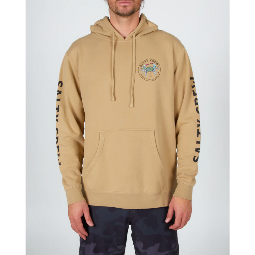 SALTY CREW MENS BLUE CRABBER OVERDYED FLEECE