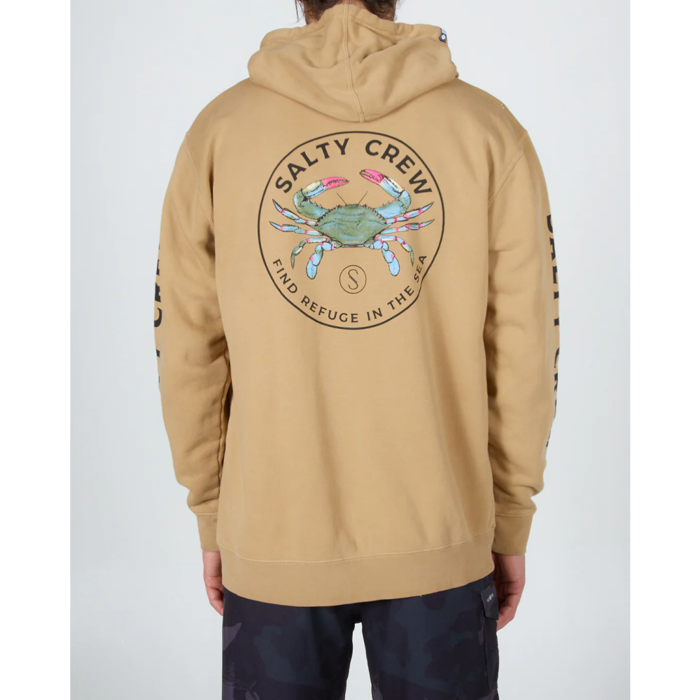 SALTY CREW MENS BLUE CRABBER OVERDYED FLEECE