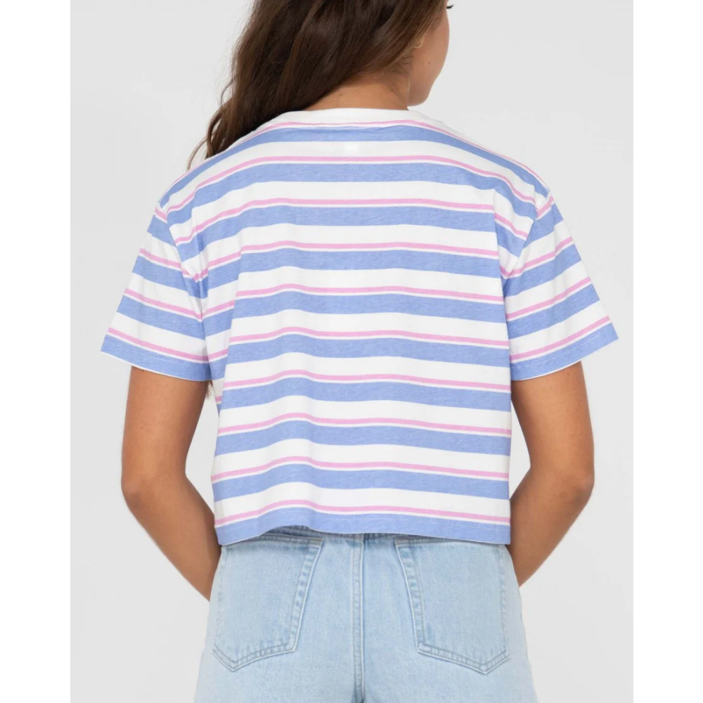 RUSTY WMNS CAMILA STRIPE RELAXED CROP TEE