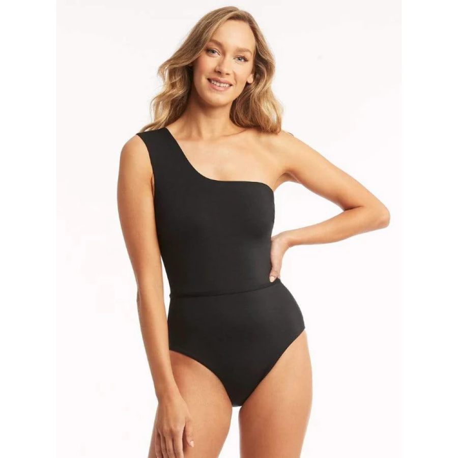 SEA LEVEL WMNS DARK ROMANCE WIDE STRAP DIAGONAL ONE PIECE