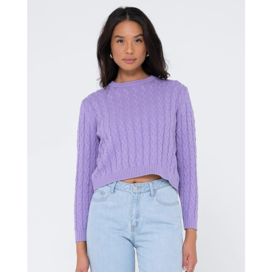 RUSTY WMNS EVERYTHING YOU NEED CREW CABLE KNIT