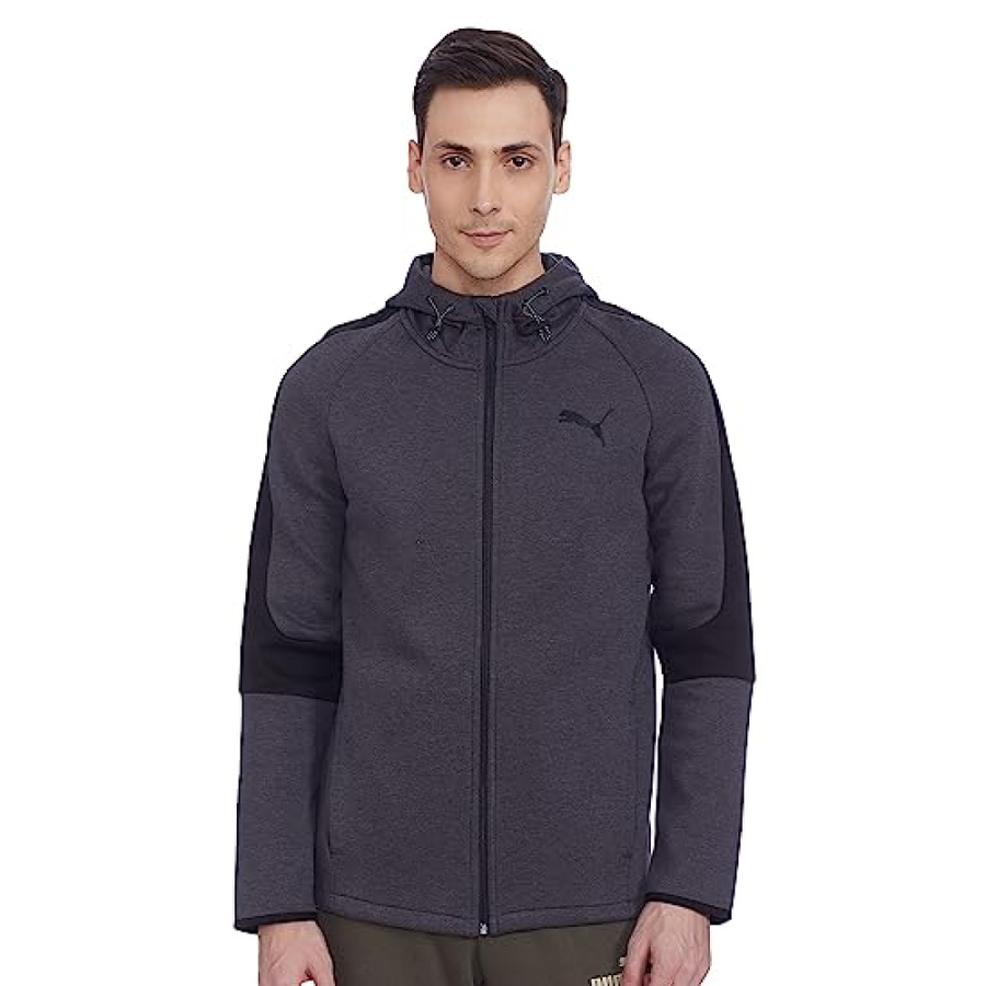 PUMA MENS EVOSTRIPE CORE FULL ZIP HOODIE