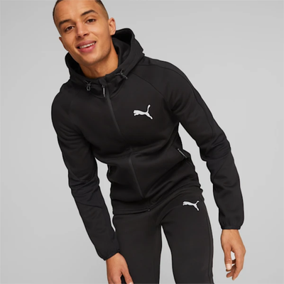 PUMA MENS EVOSTRIPE FULL-ZIP HOODIE