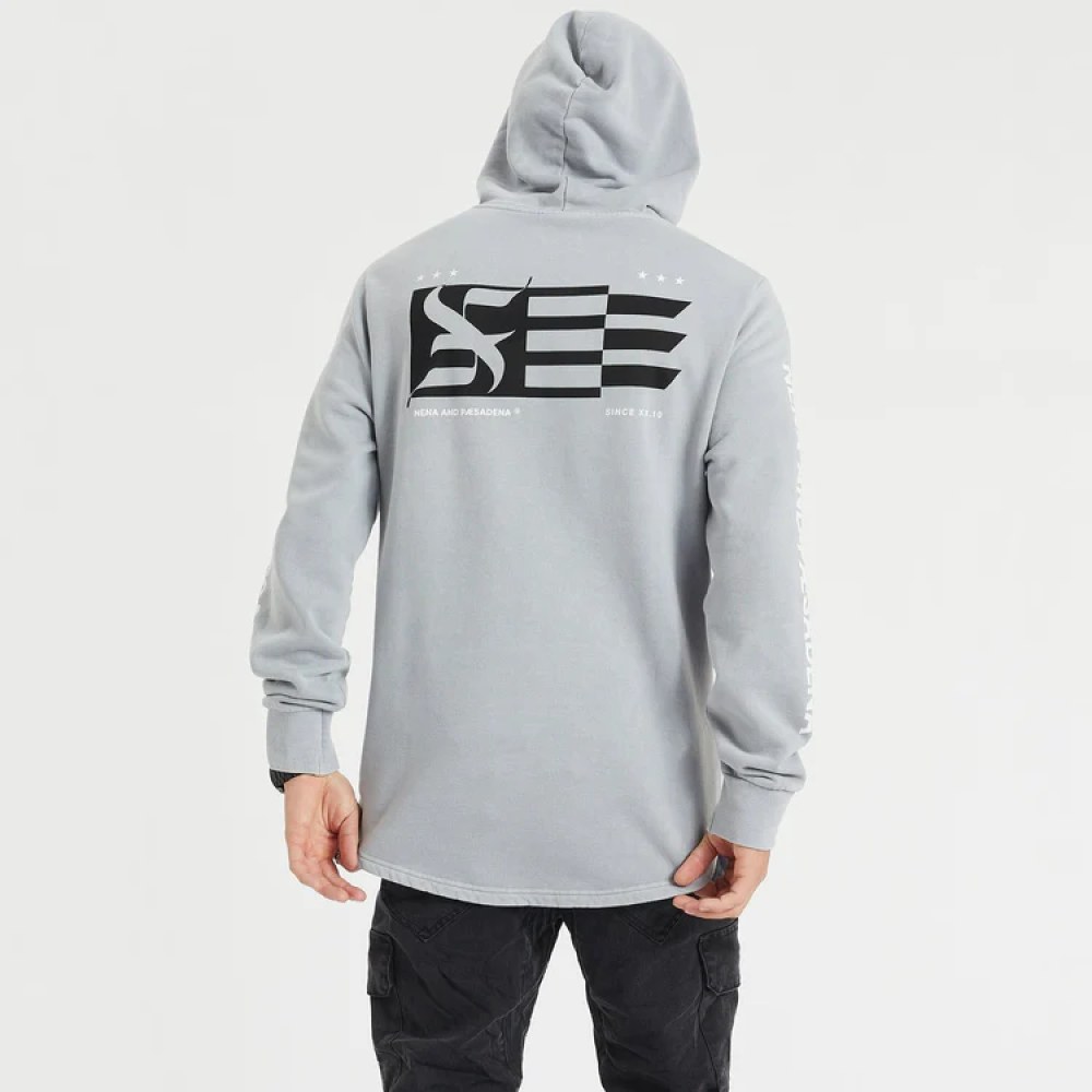 NENA & PASADENA MENS FUTURE HOODED DUAL CURVED SWEATER