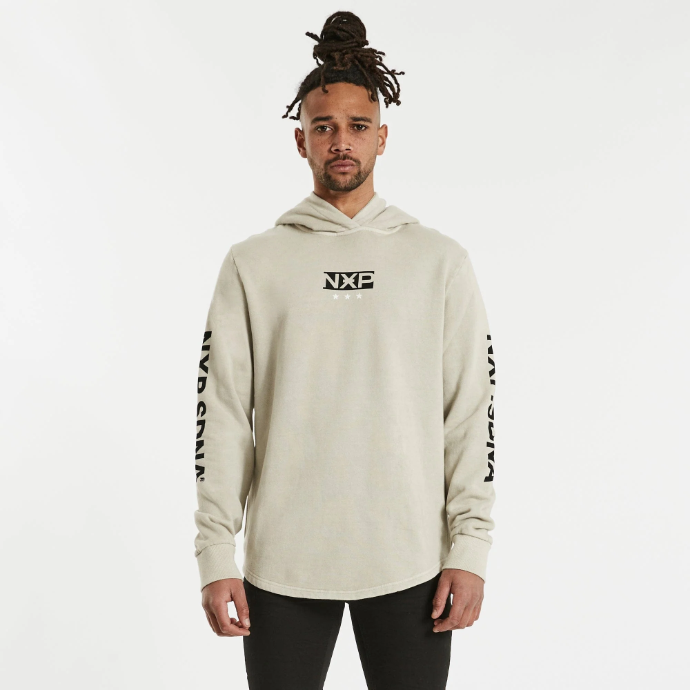 NENA & PASADENA MENS HORIZON HOODED DUAL CURVED SWEATER