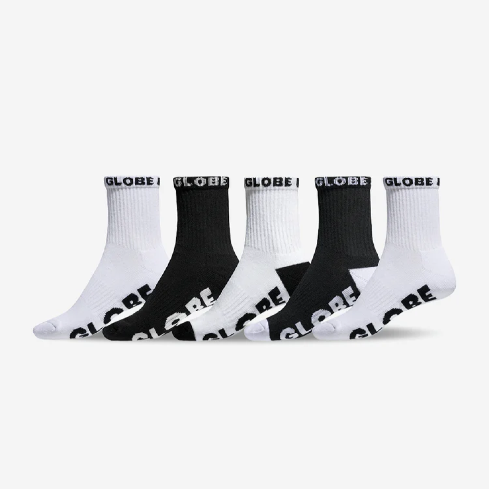 GLOBE UNISEX LARGE QUARTER SOCKS 5PK