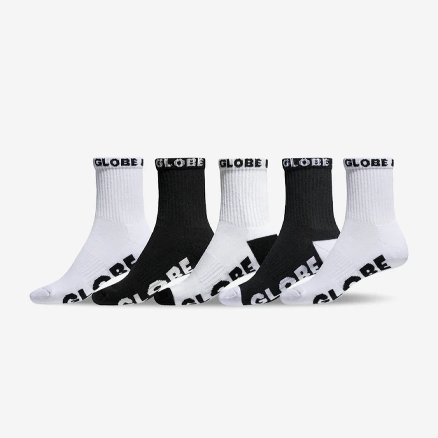 GLOBE UNISEX LARGE QUARTER SOCKS 5PK
