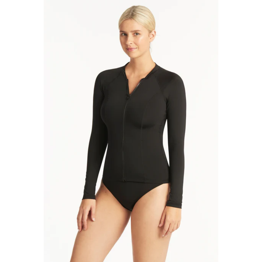 SEA LEVEL WMNS LONG SLEEVE RASH VEST - FULL ZIPPER