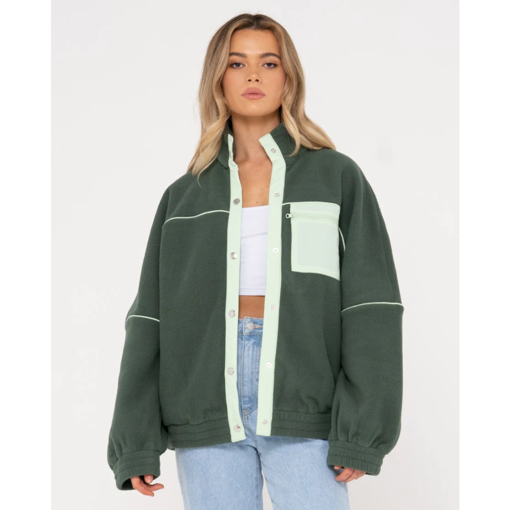 RUSTY WMNS NELLY SNAP BUTTON FLEECE