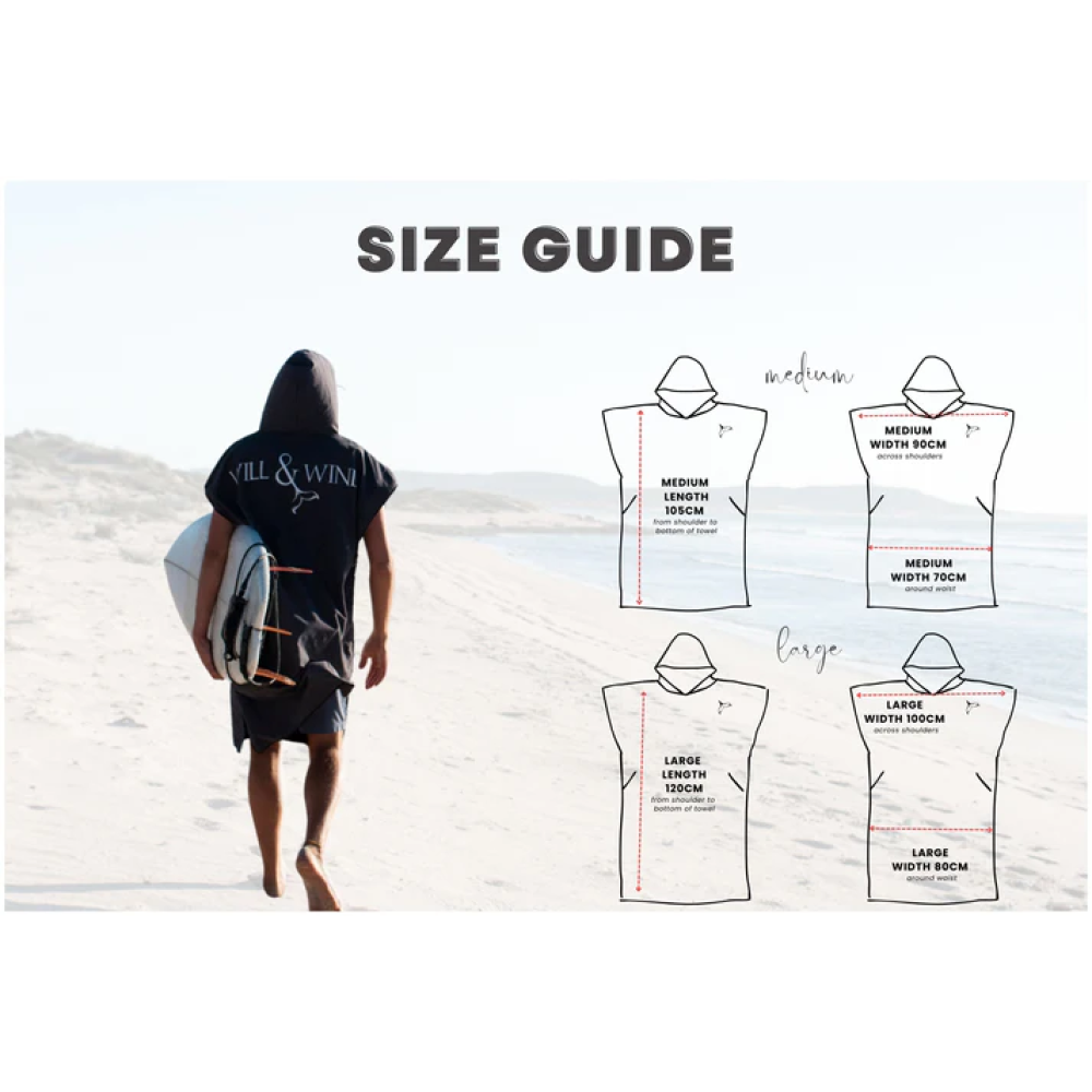 WILL & WIND ADULT NINGALOO FROM ABOVE HOODED TOWEL