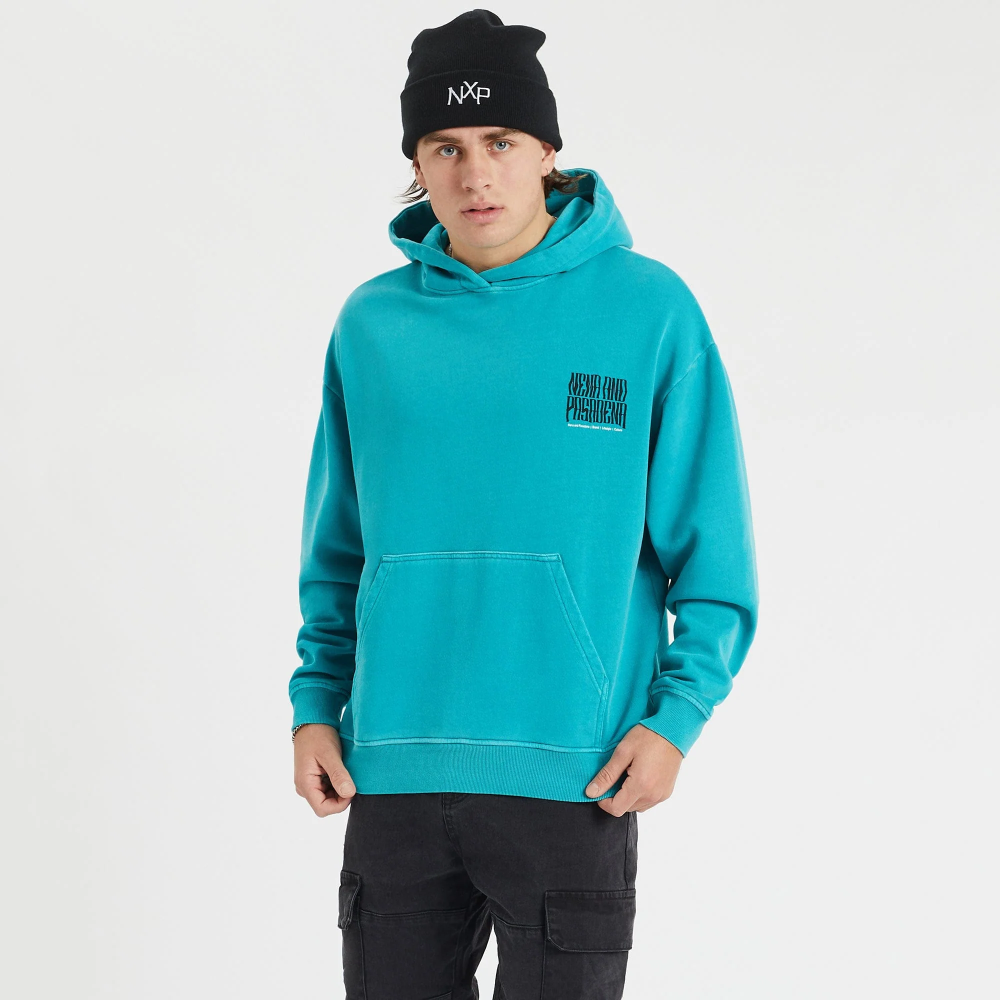 NENA & PASADENA MENS OBERON HEAVY RELAXED HOODED SWEATER