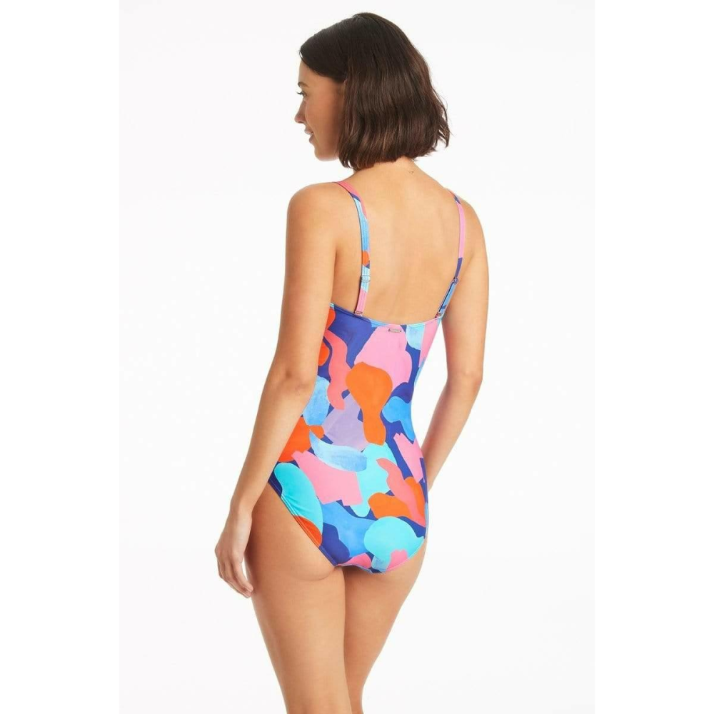 SEA LEVEL WMNS PAINTBALL TWIST BANDEAU ONE PIECE