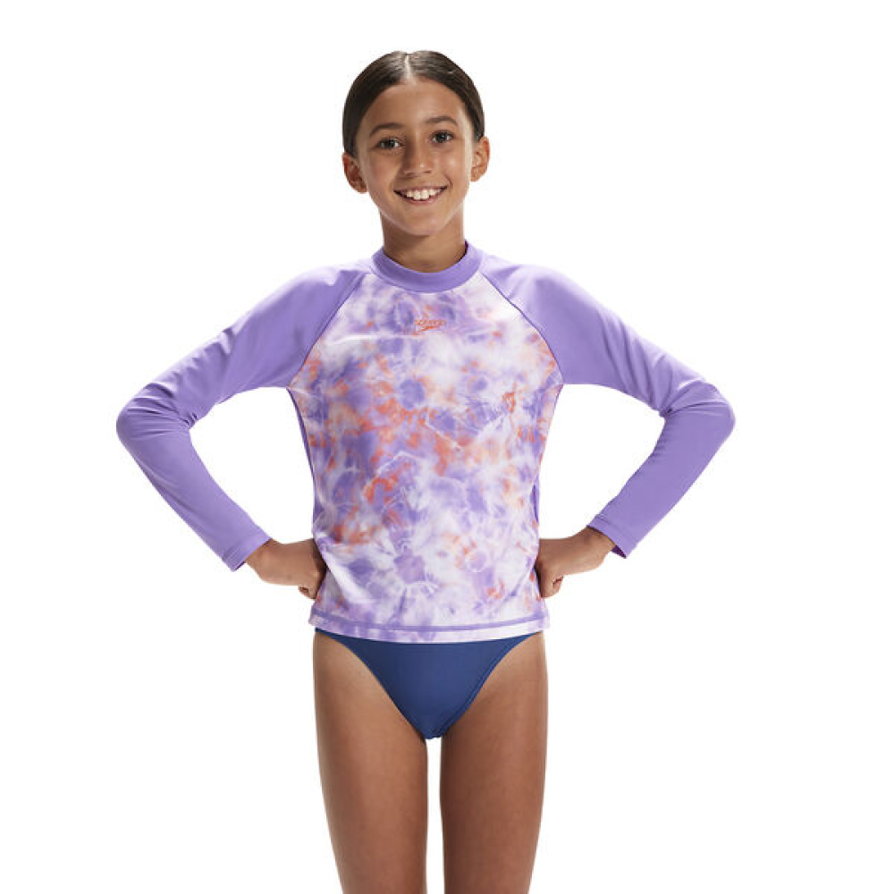 SPEEDO YTH PRINTED L/S RASH TOP