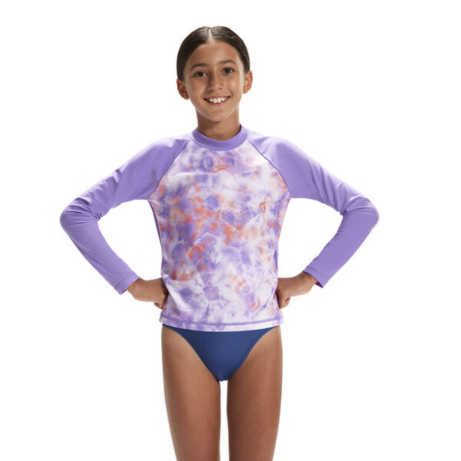 SPEEDO YTH PRINTED L/S RASH TOP