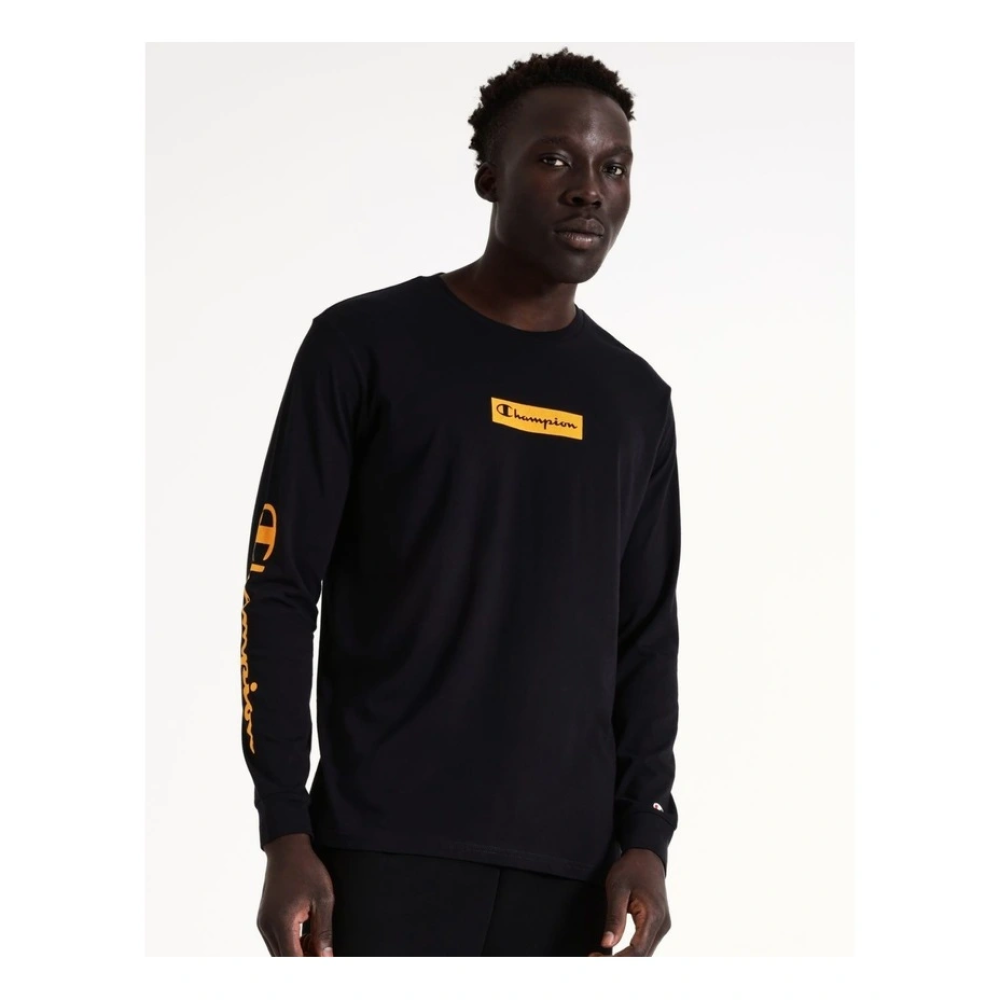 CHAMPION MENS ROCHESTER FLOCKBOX L/S TEE