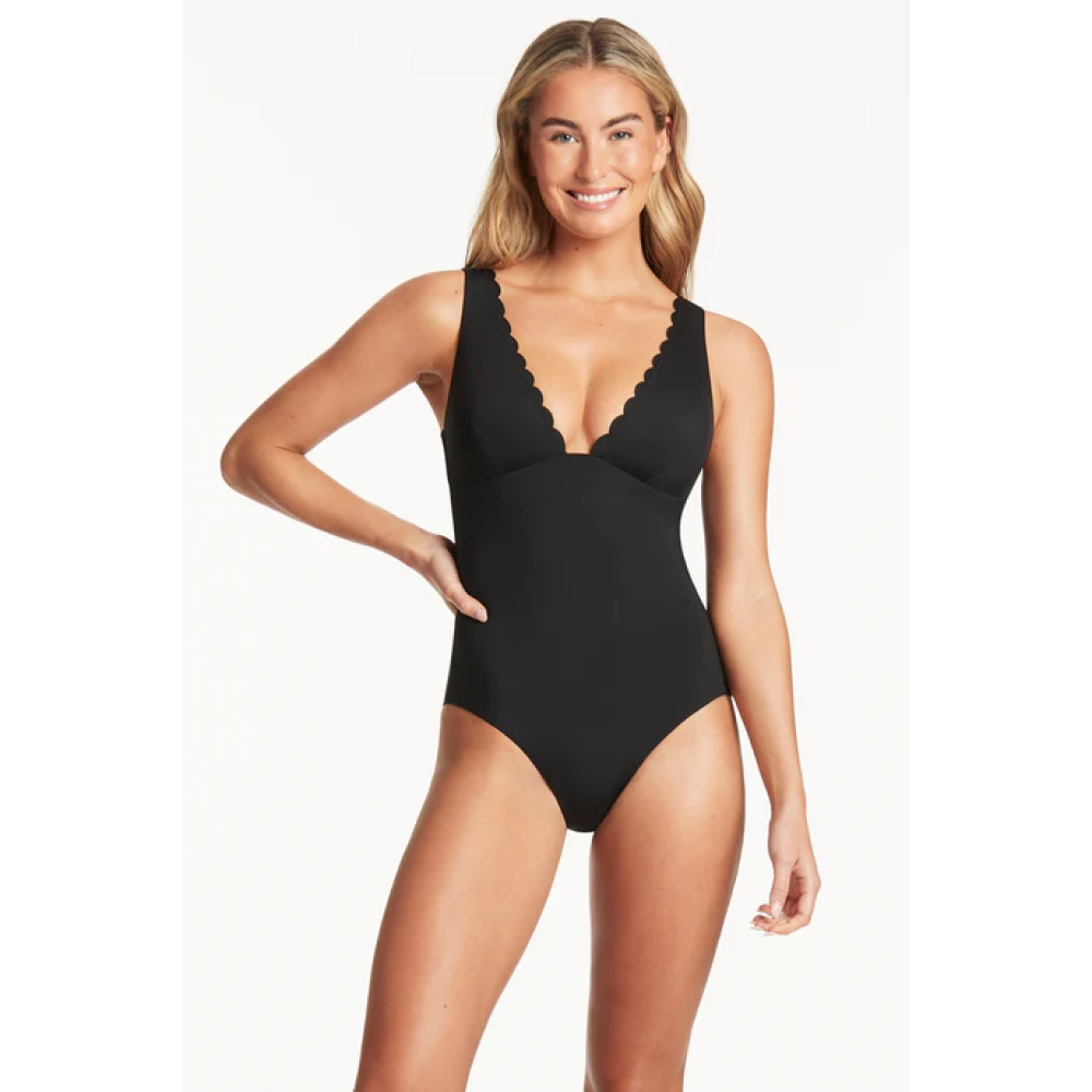 SEA LEVEL WMNS SCALLOPED LONGLINE TRI ONE PIECE