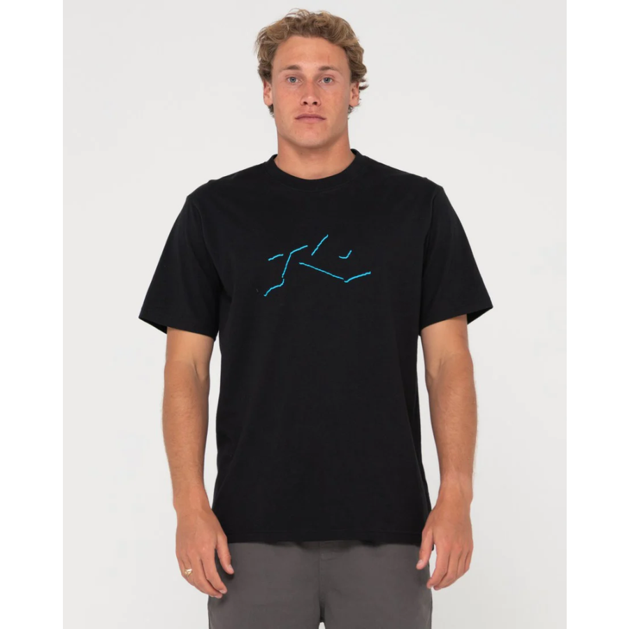 RUSTY MENS SHADOW R SHORT SLEEVE TEE