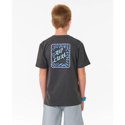 RIP CURL YTH SHRED ROCK LOGO TEE