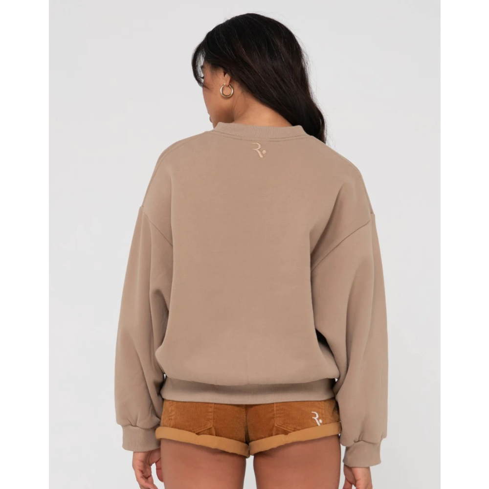 RUSTY WMNS SIGNATURE OVERSIZE CREW FLEECE