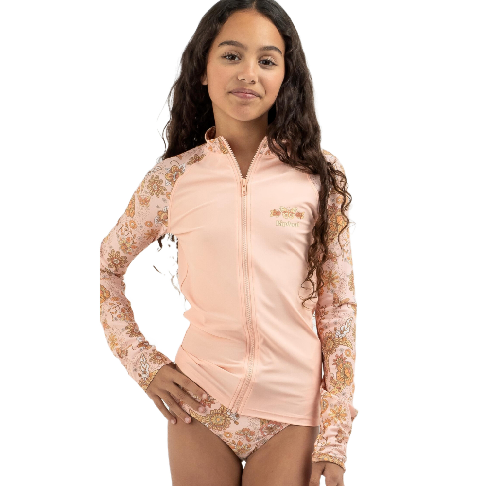 RIP CURL YTH SUN CATCHER LS ZIP RASH VEST