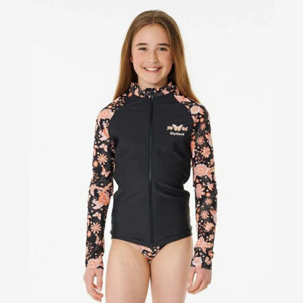 RIP CURL YTH SUN CATCHER LS ZIP RASH VEST