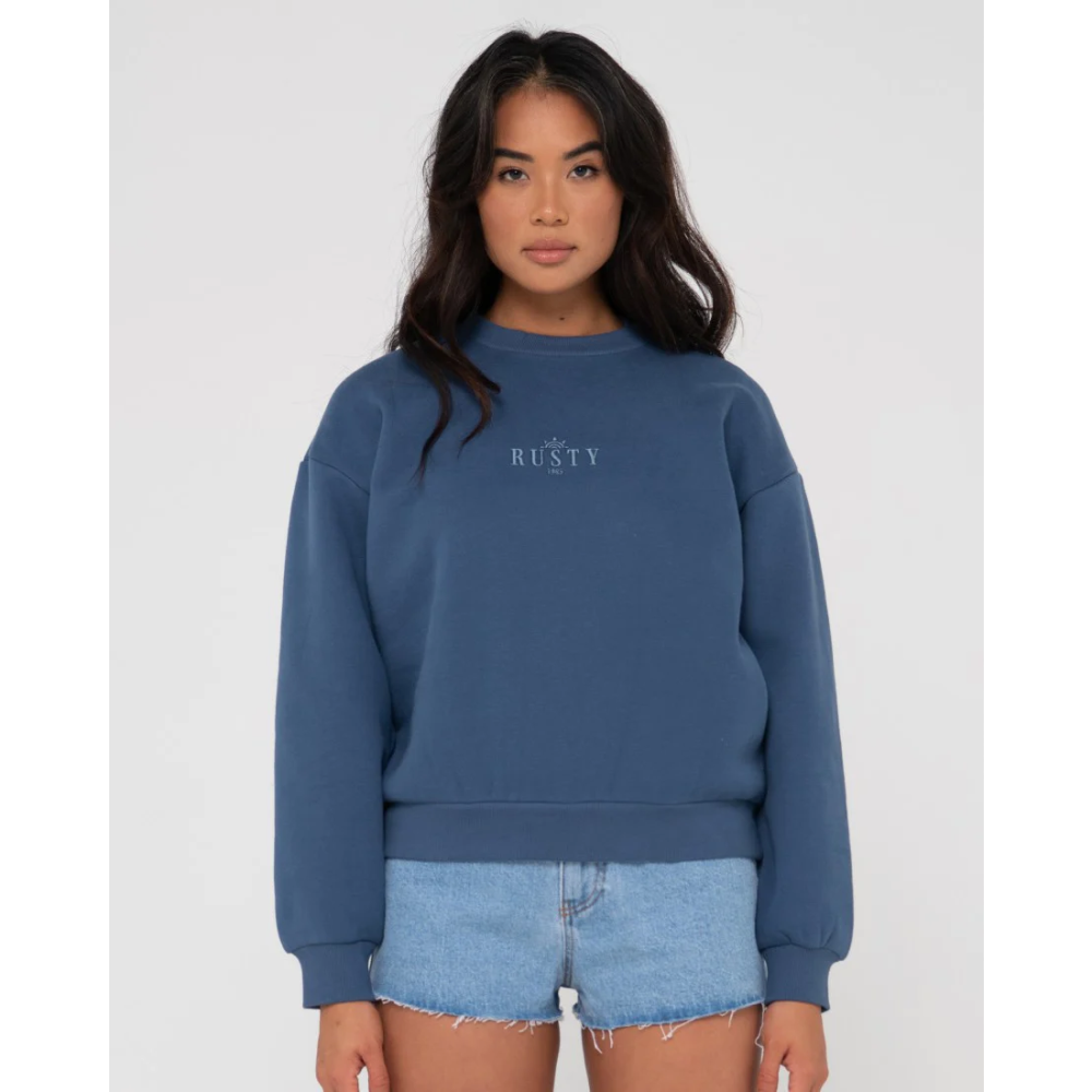 RUSTY WMNS SUNRISE RELAXED CREW FLEECE