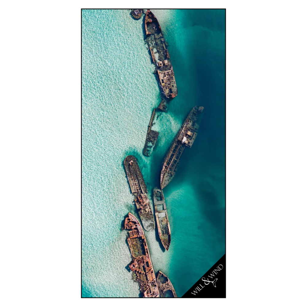 WILL & WIND TANGALOOMA WRECKS TRAVEL TOWEL