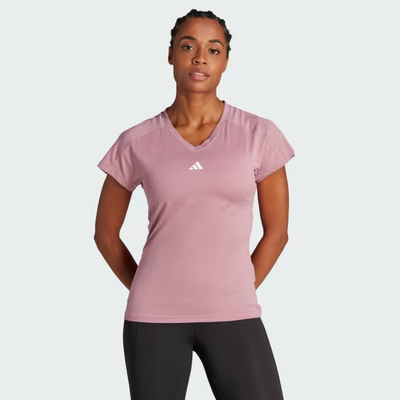 ADIDAS WMNS TRAIN ESSENTIALS MINIMAL BRANDING V-NECK TEE