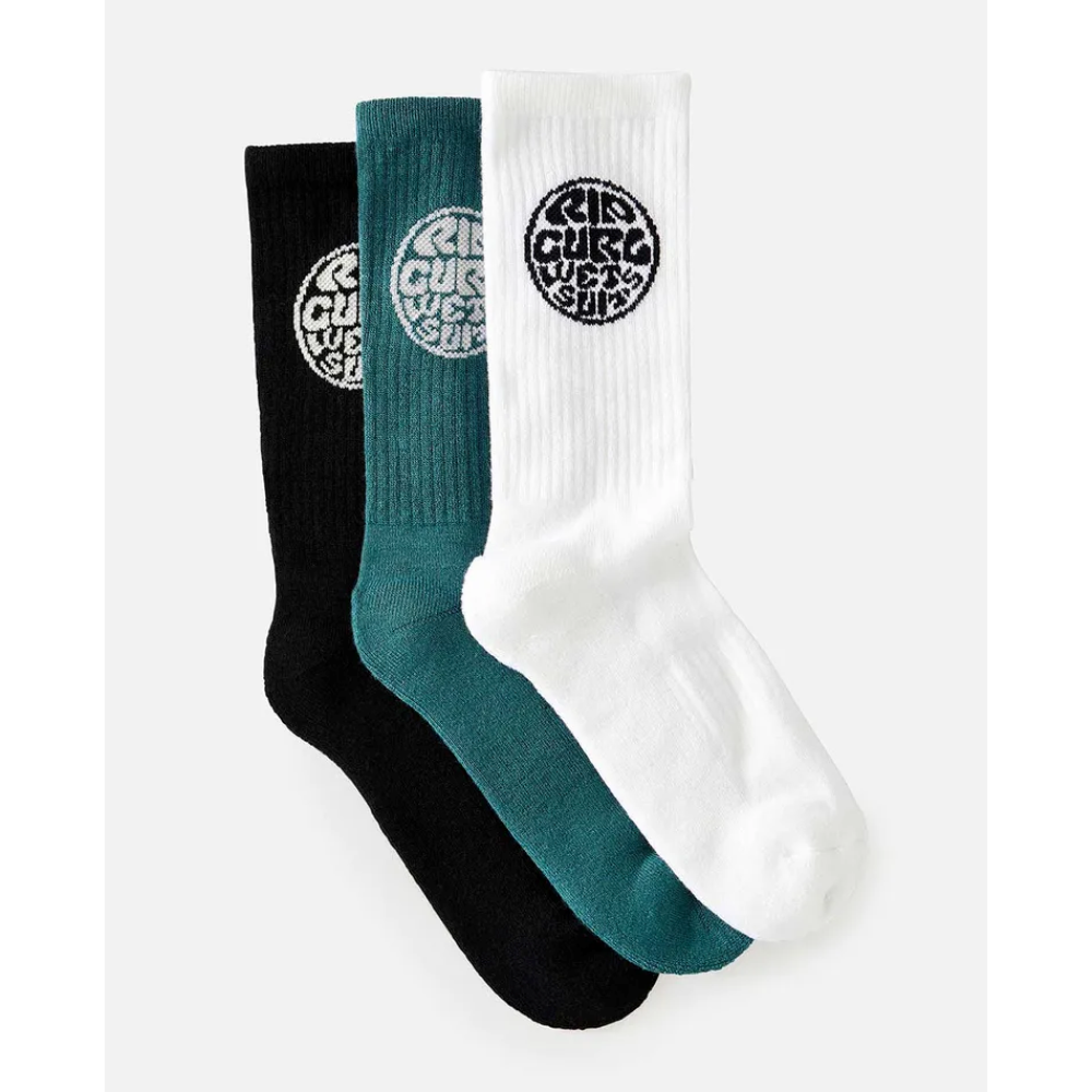 RIP CURL MENS WETTY CREW SOCKS 3PK