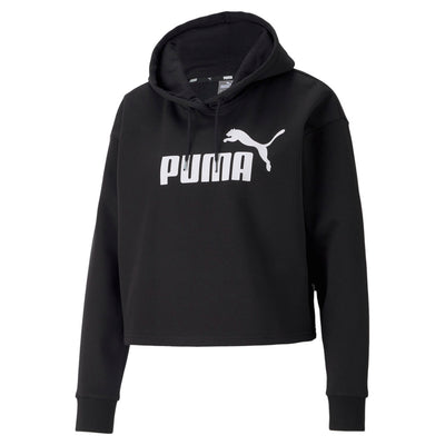 PUMA WMNS ESSENTIALS LOGO CROPPED HOODIE FL