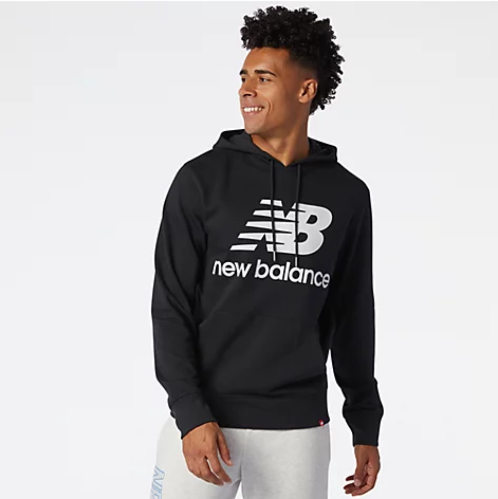 NEW BALANCE MENS ESSENTIAL STACKED LOGO PULLOVER