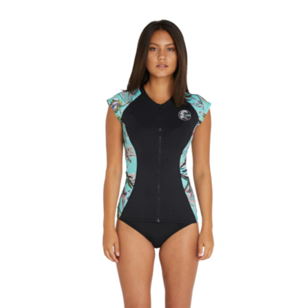 ONEILL WMNS BAHIA FZ CAP SLEEVE RASH VEST