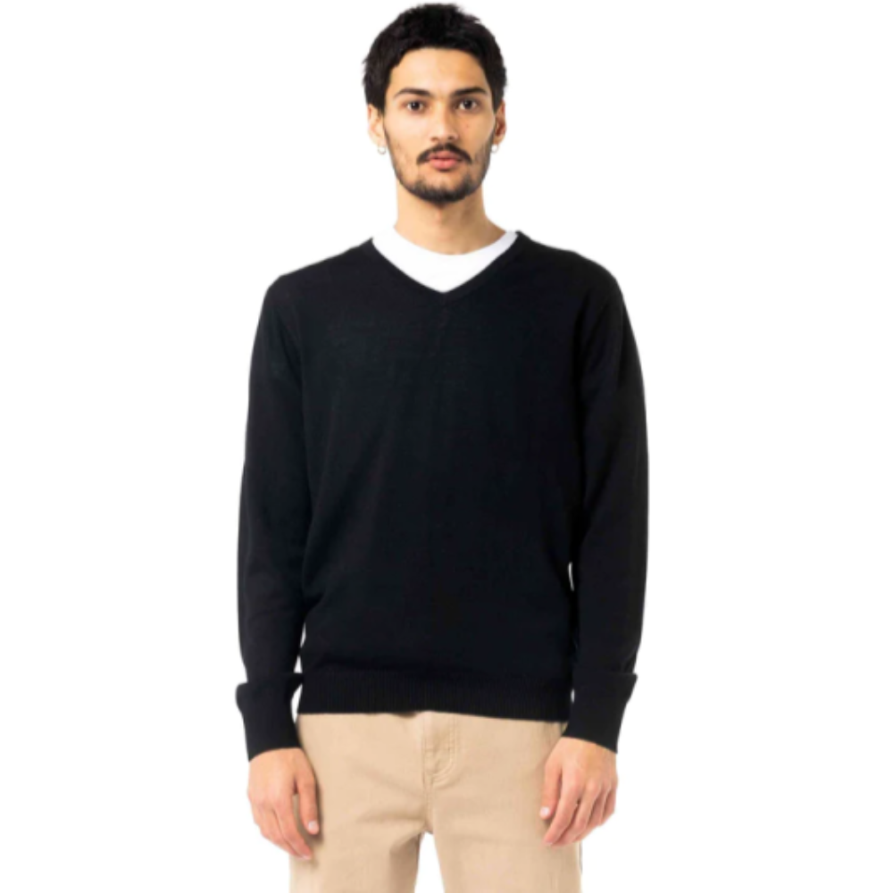 RUSTY MENS DRAPE V-NECK LAYERING KNIT