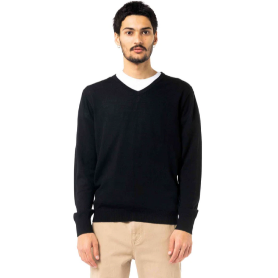 RUSTY MENS DRAPE V-NECK LAYERING KNIT