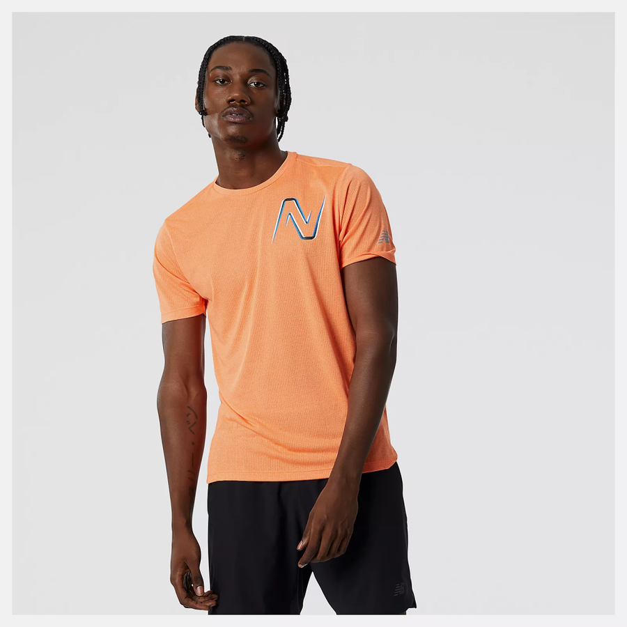 New balance orange t shirt sales