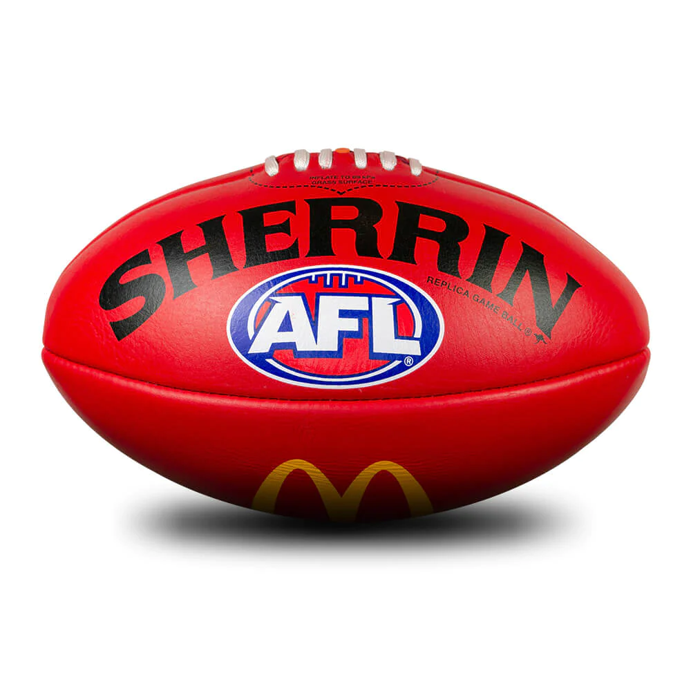 SHERRIN AFL REPLICA TRAINING BALL - LEATHER MCDONALDS