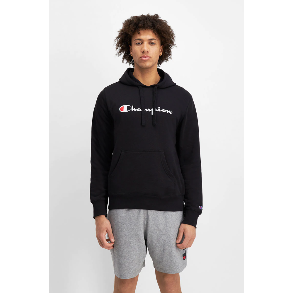 Champion script sales hoodie black