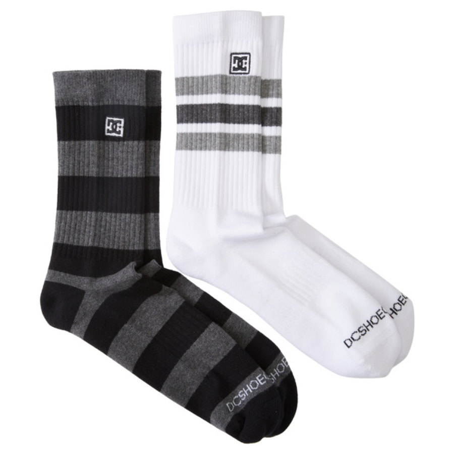 DC UNISEX STRIPE CREW SOCKS 2PK